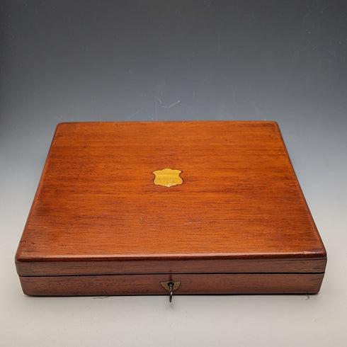1875 年英國古董白色珍珠手柄和純銀刀片餐具 9 對套裝 Walker 和 Hall 木盒